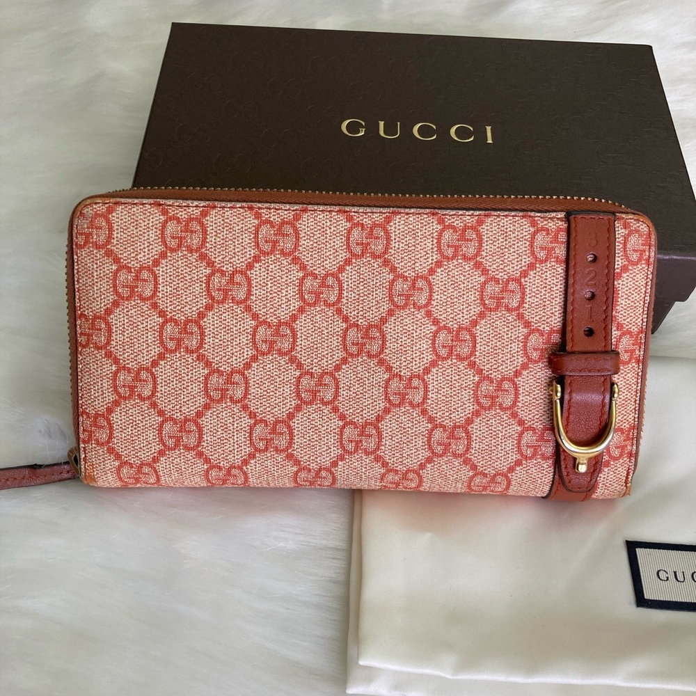 Authentic Gucci Reddish-Orange Zip Around Wallet - image 3